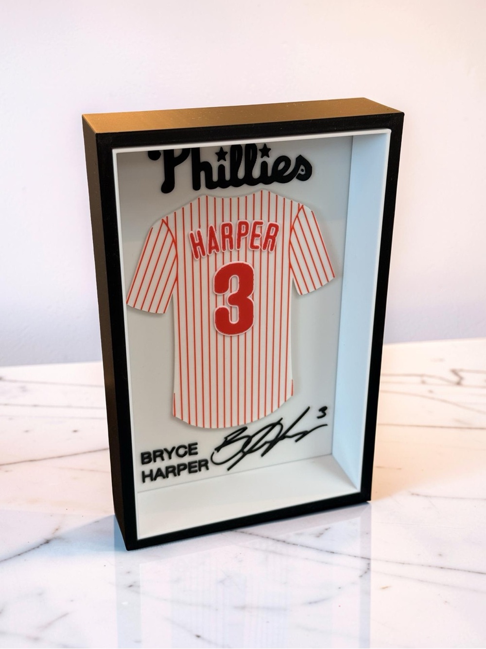 Bryce Harper Jersey Display | Phillies Gift | Baseball Wall Decor - Picture 2 of 2